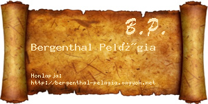 Bergenthal Pelágia névjegykártya